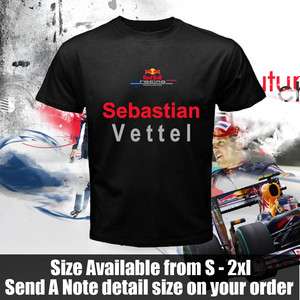 New Sebastian Formula One Team Bull Vettel black t shirt  