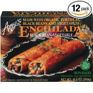 Amys Black Bean & Vegetable Enchilada, Organic, 9.5 Ounce Boxes (Pack 