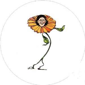  Flower Children 58mm Round Pin Lapel Badge Sunflower