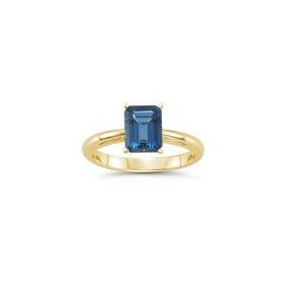   Cts London Blue Topaz Solitaire Ring in 18K Yellow Gold 7.0 Jewelry