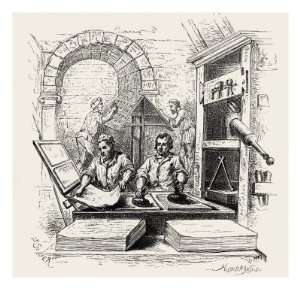  French Printing Press in the 17th century Premium Giclee 
