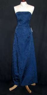 NWT Jessica McClintock Navy Satin Brocade Dress 10  