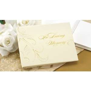    In Loving Memory Swirl Dots Ivory Guest Book 