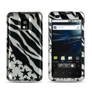 LG Optimus 2x G2X (T Mobile) Black Silver Zebra Stars Premium Design 