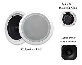 New Home Audio 6 Pair 175W 8 In Wall/Ceiling Speakers  