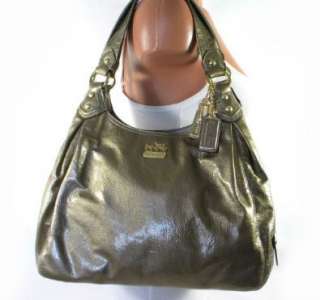    Coach Madison Antique Gold Patent Leather Maggie Bag Shoes