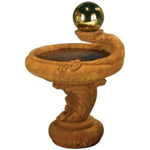  Gazing Globe Birdbath Ensemble Garden Accent