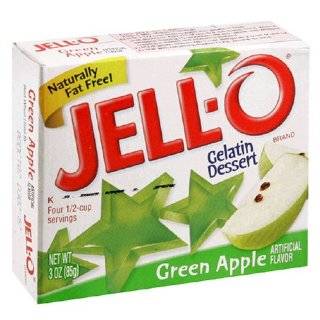 Jell O Gelatin Dessert, Green Apple, 3 Ounce Boxes (Pack of 24)