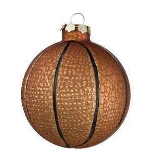  3.5 Glass Basketball Ball Christmas Ornament Sports