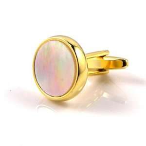  Gold with Pearl Face Cufflinks Jewelry