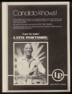 1977 Candido Camero photo Latin Percussion congas ad  