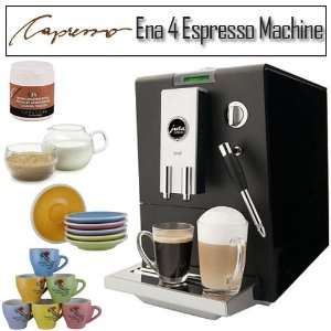 Capresso Ena 4 Factory Reconditioned Espresso Machine Black Bundle 