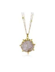 Coralia Leets Jewelry Design Double Chain White Drusy Dot Necklace 