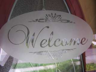 PERSONALIZED WELCOME DECAL STICKER ETCHED GLASS, HOME  