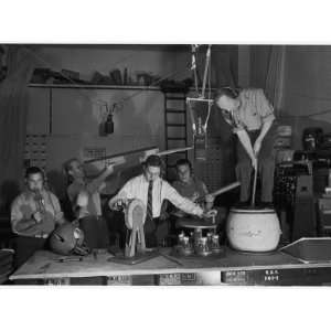  Technicians in Sound Production Room at Walt Disney Studio 