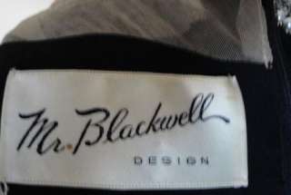 Glam Vintage Black Jeweled Mr. Blackwell Cocktail Dress B44  