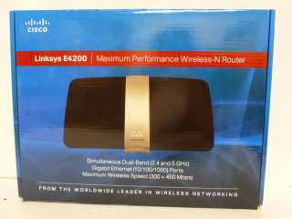 NEW Cisco Linksys E4200 Dual Band Wireless N Router 745883590438 