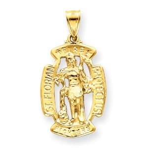  14k 1 1/8in Saint Florian Pendant/14kt Yellow Gold 