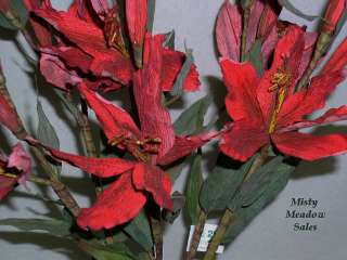Artificial Red Flowers Tiger Lilies 12 stems 28 long  