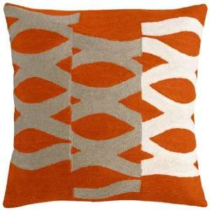  Judy Ross Textiles Dna 18 X 18 Coral/Silver/Cream Pillow 
