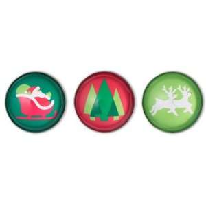  MOMA   Holiday Icons Domed Magnet Set 3 Pk