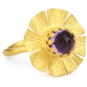  Kevia Pacifica Rose Cut Amethyst Small Flower Ring, Size 