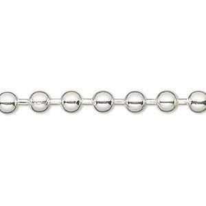 50 FT Spool 2.4mm SILVER Plated Ball Chain +100 clasps  