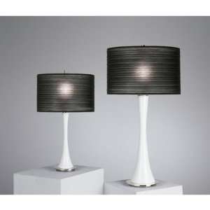 Robert Abbey 3341B Kate Small Table Lamp in White Glass with Black 