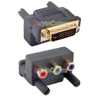 DVI I 24+5 Male to 3 RCA RGB Female Converter Adapter  