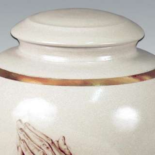 Praying Hands Porcelain Cremation Urn   Hand Thrown   