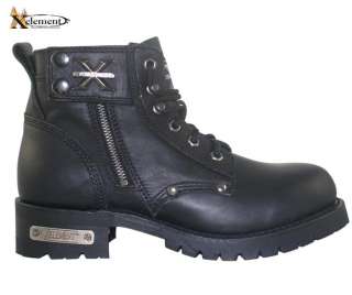 Xelement Advance Mens Black Lace Up Motorcycle Boots 10  