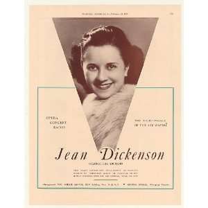  1939 Coloratura Soprano Jean Dickenson Photo Booking Print 