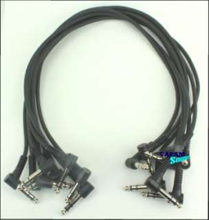 Each 2 Feet Patch Cables, Right Angle 1/4 Connectors   Stereo 