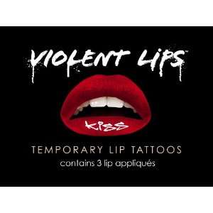  Violent Lips   The Red Kiss   Set of 3 Temporary Lip 