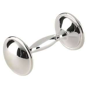  Silver Plated Dumbell Rattle Baby