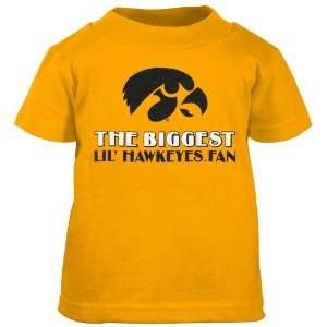 Iowa Hawkeyes Gold Infant Biggest Fan T shirt  Sports 