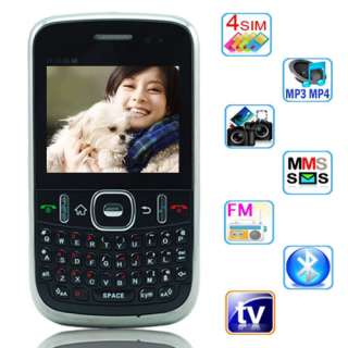 four Sim mobile TV qwerty cell phone dual cameras 4 Sim UNLOCKED AT&T 