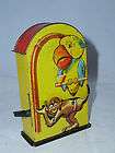 mechanical monkey parrot vintage bank tin german 357 expedited 