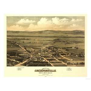  Oregon   Panoramic Map of Jacksonville Premium Poster 