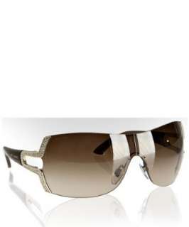 Bulgari brown crystal detail wrap sunglasses  