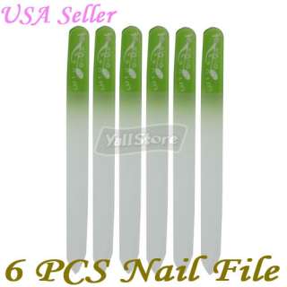 PCS Crystal Glass Nail Files 5.5 Musical Notes Green  