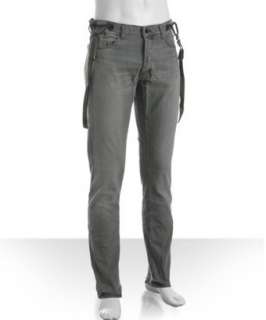 John Varvatos Star USA grey wash straight leg Wight suspender jeans 