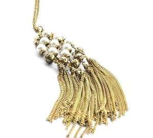AH4697 New Womens Antique Beads Tassel Chain Necklaces Jewelry  
