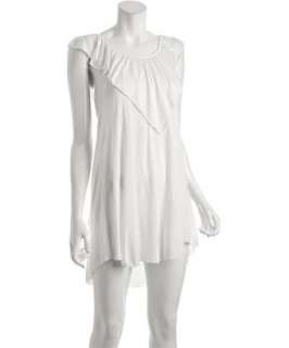 Free People white jersey tiered ruffle coverup dress   up to 
