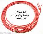 Willard Jr Poly Hand Tied Premium Pro Youth Calf Rope Red New