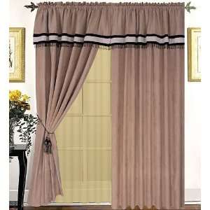   Micro Suede Patchwork curtains with valance 120x84