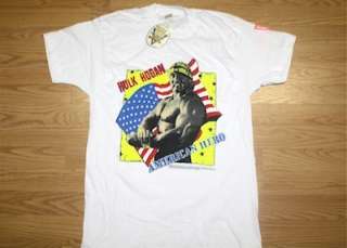 Vintage Hulk Hogan WWF t shirt WCW TNA WrestleMania 1991 NWT sticker 