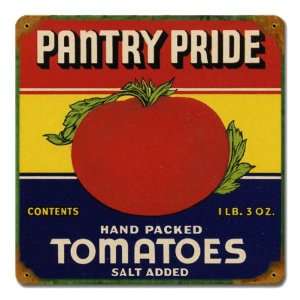    Pantry Pride Tomatoes Vintage Can Label Sign