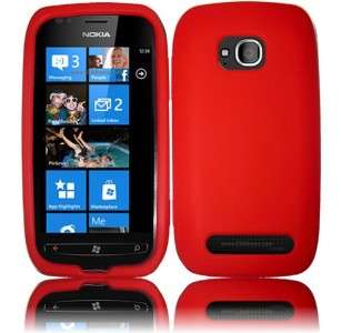 For Nokia Lumia 710 Rubber SILICONE Soft Gel Skin Case Phone Cover Red 