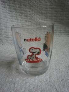 COLLECTABLE PEANUTS LINUS & SNOOPY GLASS NUTELLA  